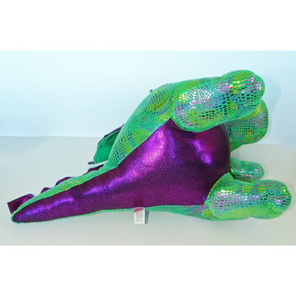 TY Cinder Green Dragon Large Plush Stuffed Animal Beanie Boo 16" - Picture 7 of 9